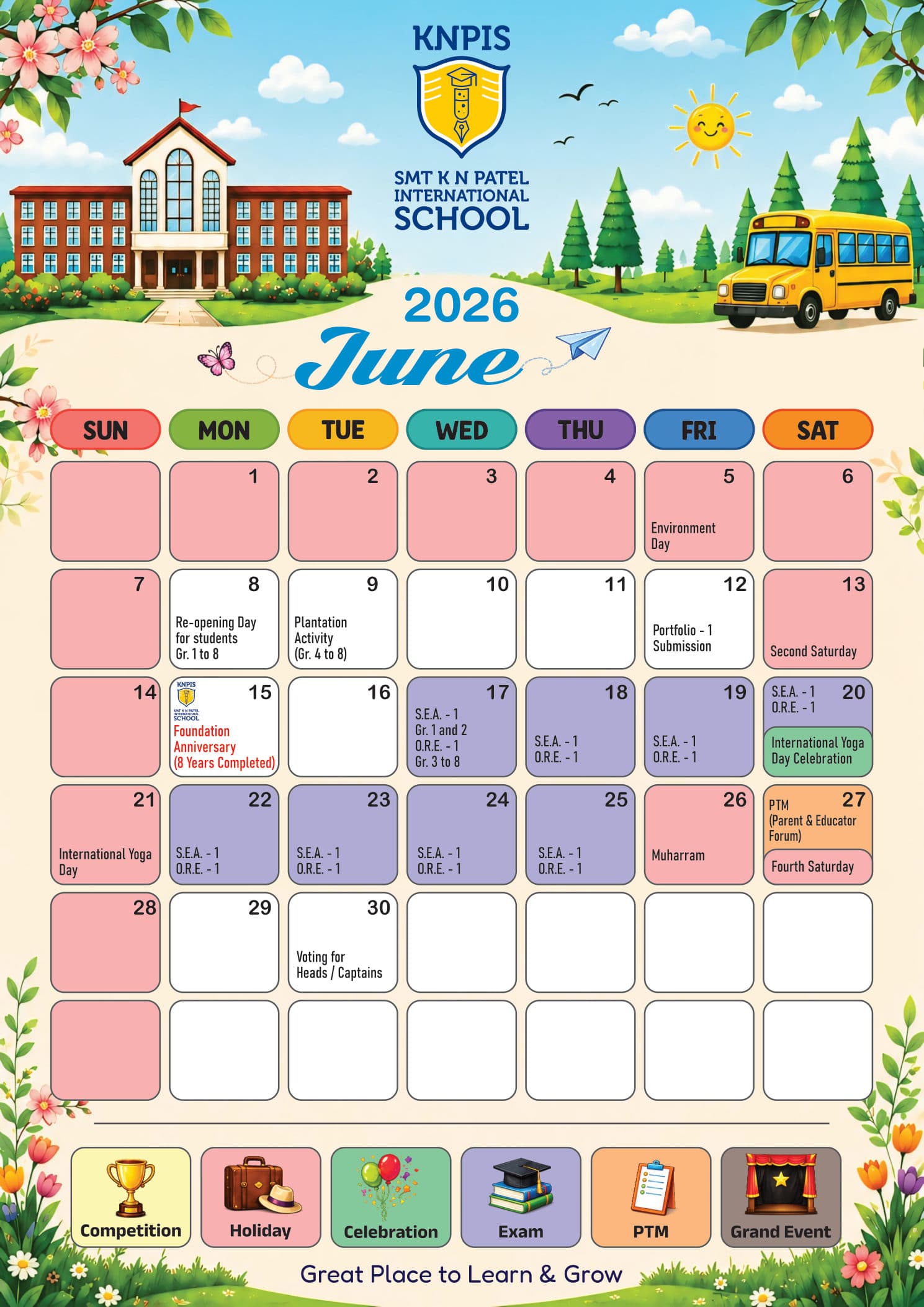 Academic Calendar 2026–27 – June