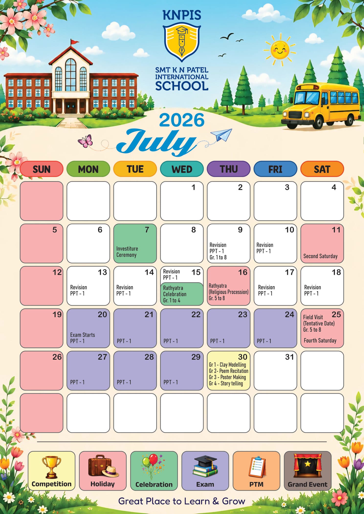Academic Calendar 2026–27 – July